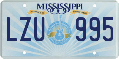 MS license plate LZU995