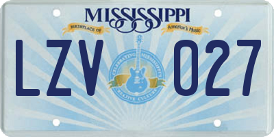 MS license plate LZV027