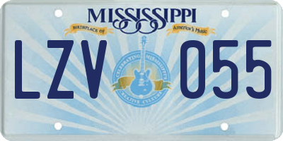 MS license plate LZV055
