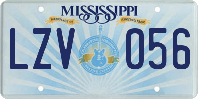 MS license plate LZV056