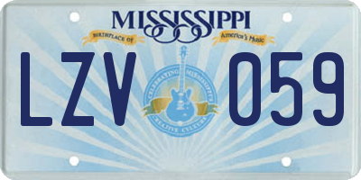 MS license plate LZV059