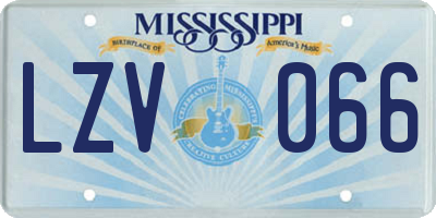 MS license plate LZV066