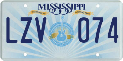 MS license plate LZV074