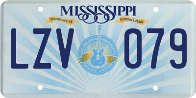 MS license plate LZV079