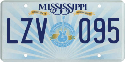 MS license plate LZV095