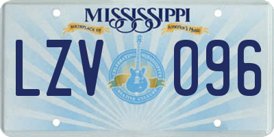 MS license plate LZV096