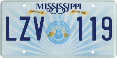 MS license plate LZV119