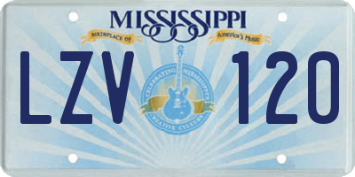 MS license plate LZV120