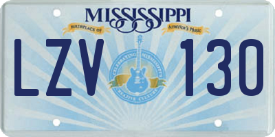 MS license plate LZV130