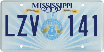 MS license plate LZV141