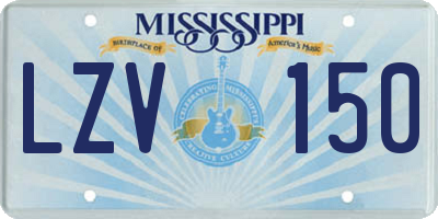 MS license plate LZV150