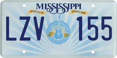 MS license plate LZV155
