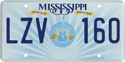 MS license plate LZV160