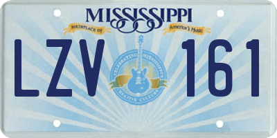 MS license plate LZV161