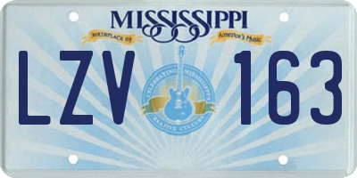 MS license plate LZV163