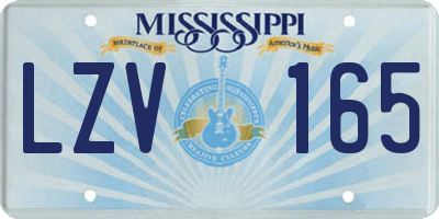 MS license plate LZV165