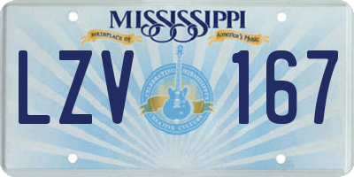 MS license plate LZV167