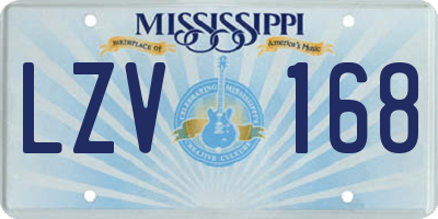MS license plate LZV168