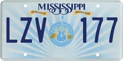 MS license plate LZV177