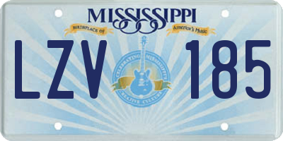 MS license plate LZV185