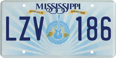 MS license plate LZV186