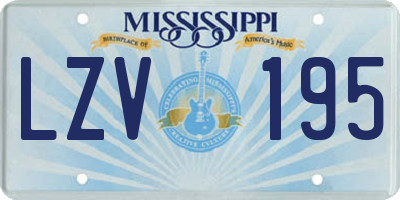 MS license plate LZV195