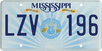 MS license plate LZV196