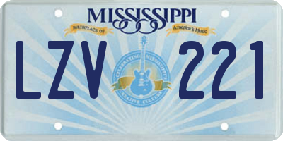 MS license plate LZV221