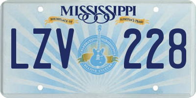 MS license plate LZV228