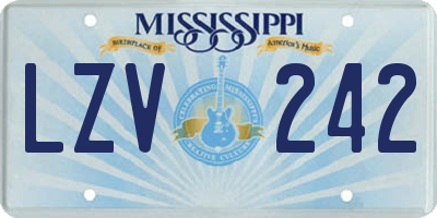 MS license plate LZV242