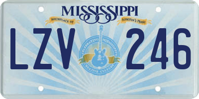MS license plate LZV246