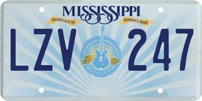 MS license plate LZV247