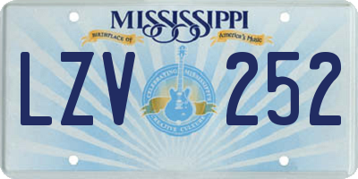 MS license plate LZV252