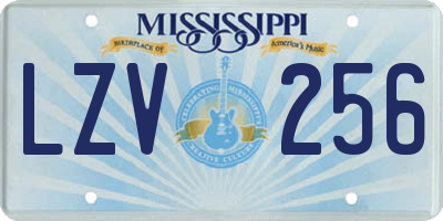MS license plate LZV256