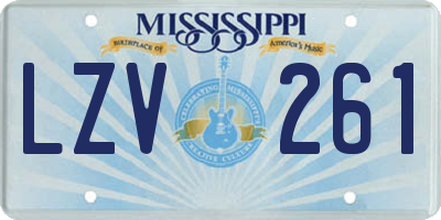 MS license plate LZV261