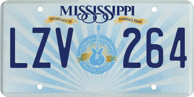 MS license plate LZV264