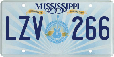 MS license plate LZV266