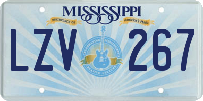 MS license plate LZV267