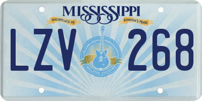 MS license plate LZV268