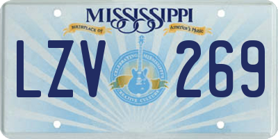 MS license plate LZV269
