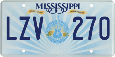 MS license plate LZV270