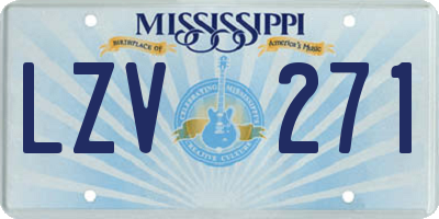MS license plate LZV271