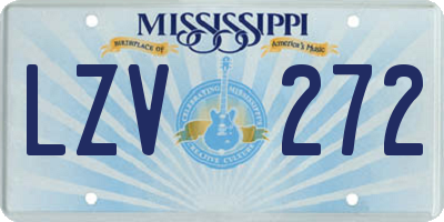 MS license plate LZV272