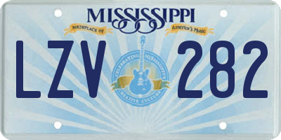 MS license plate LZV282