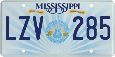 MS license plate LZV285