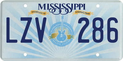 MS license plate LZV286