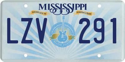 MS license plate LZV291