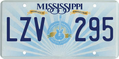 MS license plate LZV295