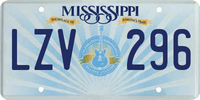 MS license plate LZV296