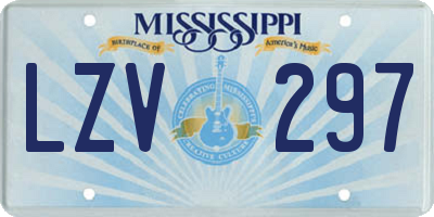 MS license plate LZV297